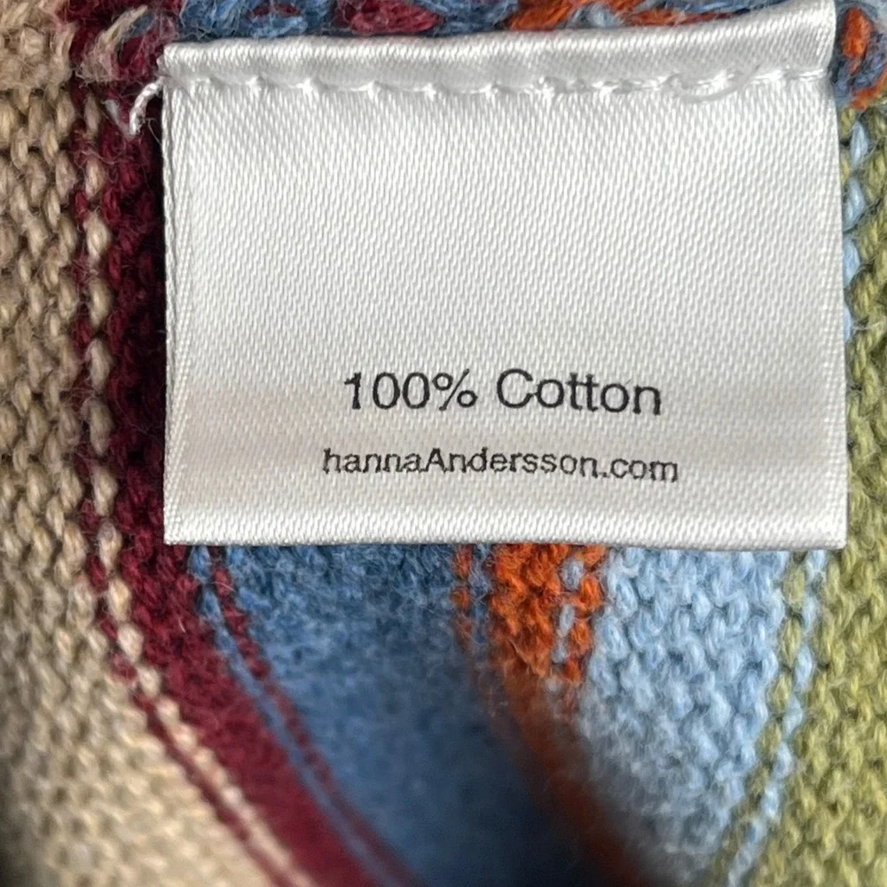 Hanna Andersson Kids Blue Fair Isle Striped Cotton Sweater Vest Size 120 34559